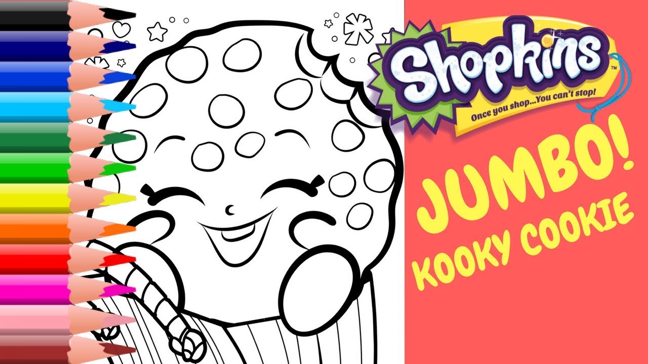 Jumbo Shopkins Coloring Kooky Cookie Coloring Pages Coloring Book How To Color Learn Colors Diy Youtube