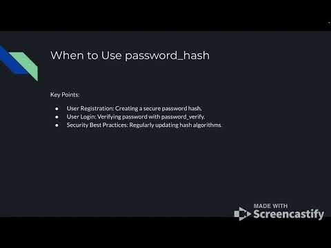 PHP password_hash Function