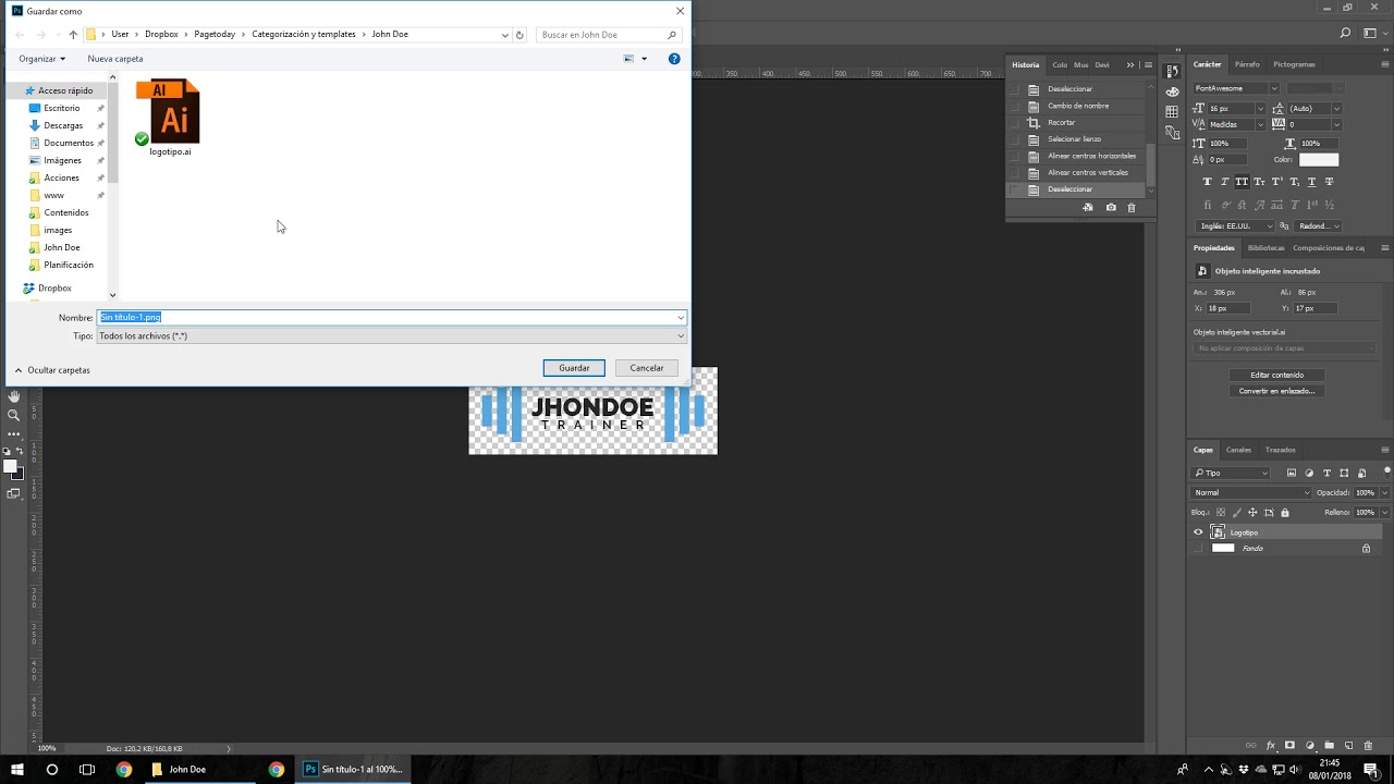 Convertir Archivo En Png Desde Photoshop Youtube