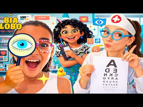 Bia Lobo Com Dificuldade de Ver as Coisas Mamãe Brincando de Médica Oftamologista
