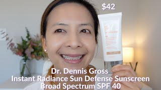 Dr  Dennis Gross Skincare Instant Radiance Sun Defense SPF 40 Wear Test | Tiana Le