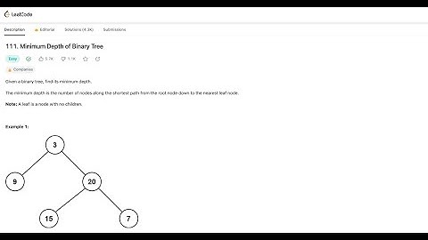 LeetCode : Minimum Depth of Binary Tree |  Problem No. 111