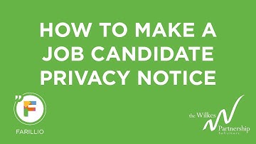 How to make a job candidate privacy notice | A snippet from Farillio