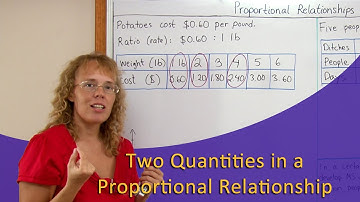 Two quantities, a proportional relationship - example (7th grade math)