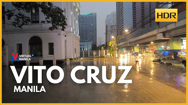 [HDRVito Cruz heavy rain night walk | Ambiance Sou...