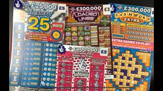 🤪🤪A fun session  with All about 25, Cashword Extra, Loaded Lines and 30 Years of Scratchcards 🤪🤪