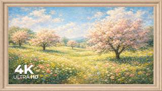 4K Spring Blossom Meadow Landscape 🌸🌼 | Ultra HD Relaxing Nature TV Wallpaper screenshot 2