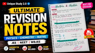 Ultimate Revision Notes PDF 📚 | Vectors & Scalar Handwritten Notes | JEE NEET WBJEE Physics Revision