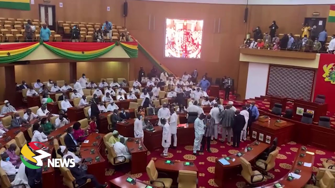 NDC MPs take over majority side of Parliament as house prepares for dissolution YouTube