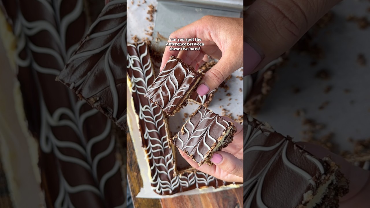 Tips for getting clean lines when cutting bars! Works for Nanaimo bars, cookie bars, brownies, etc😘