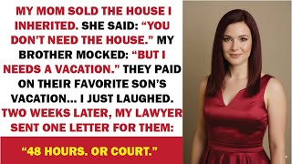 My Mom Sold the House I Inherited for My Brother’s Vacation — Then My Lawyer Gave Them 48 Hours