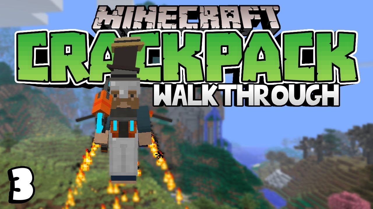 Minecraft - Crackpack Modpack - Ep3: Jetpack & Amazing Squid