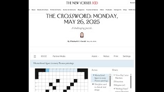 The New Yorker Crossword 26/05/2025