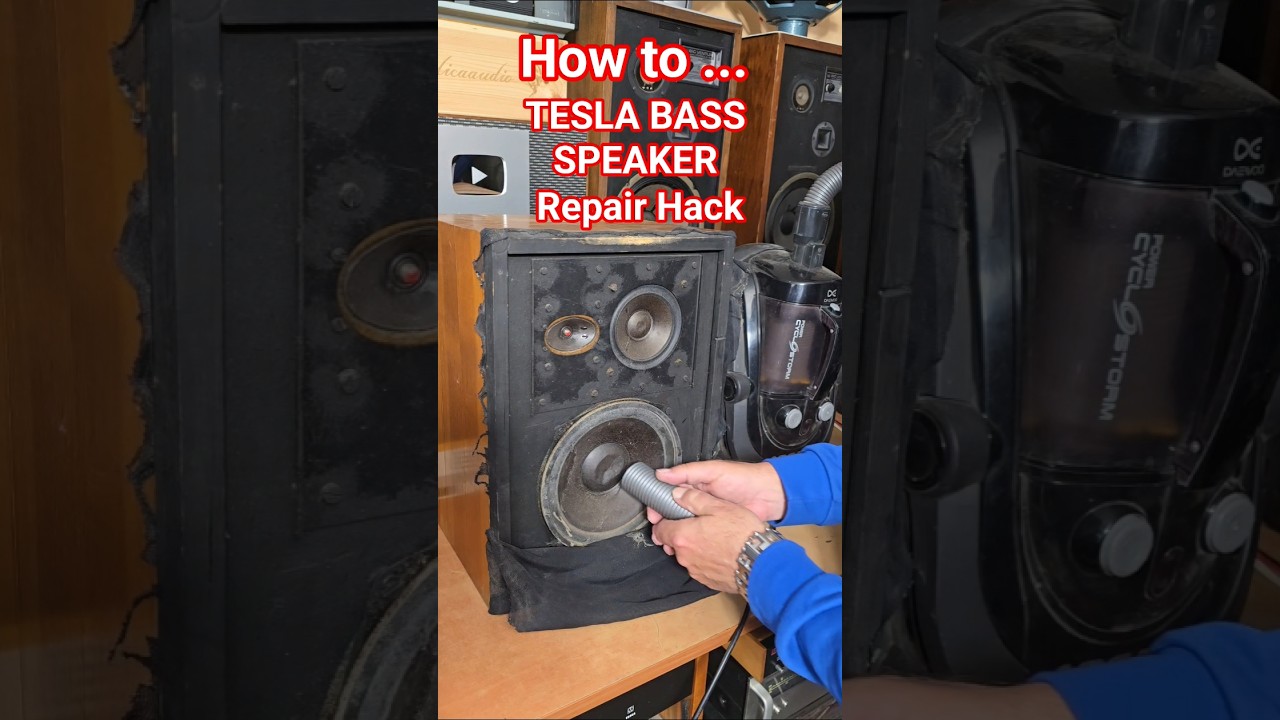 Genius Vintage TESLA BASS SPEAKER Repair Hack How to BOOKSHELF SPEAKERS Resurrection