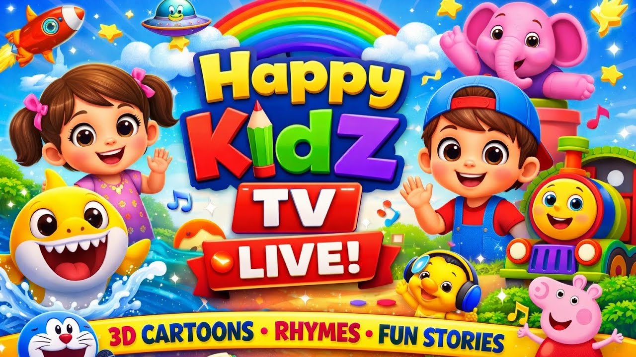 Kids Cartoon LIVE 🌈 | Happy Kidz TV 3D Cartoons | Non-Stop Fun & Learning