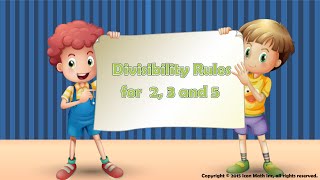 Divisibilty Rules For 2,3 And 5
