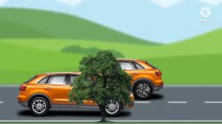 Car on the road. Moving car animation. Wealth