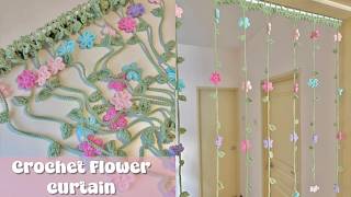 Crochet Flower Garland Curtain 🌸 Easy Cozy Room Decor