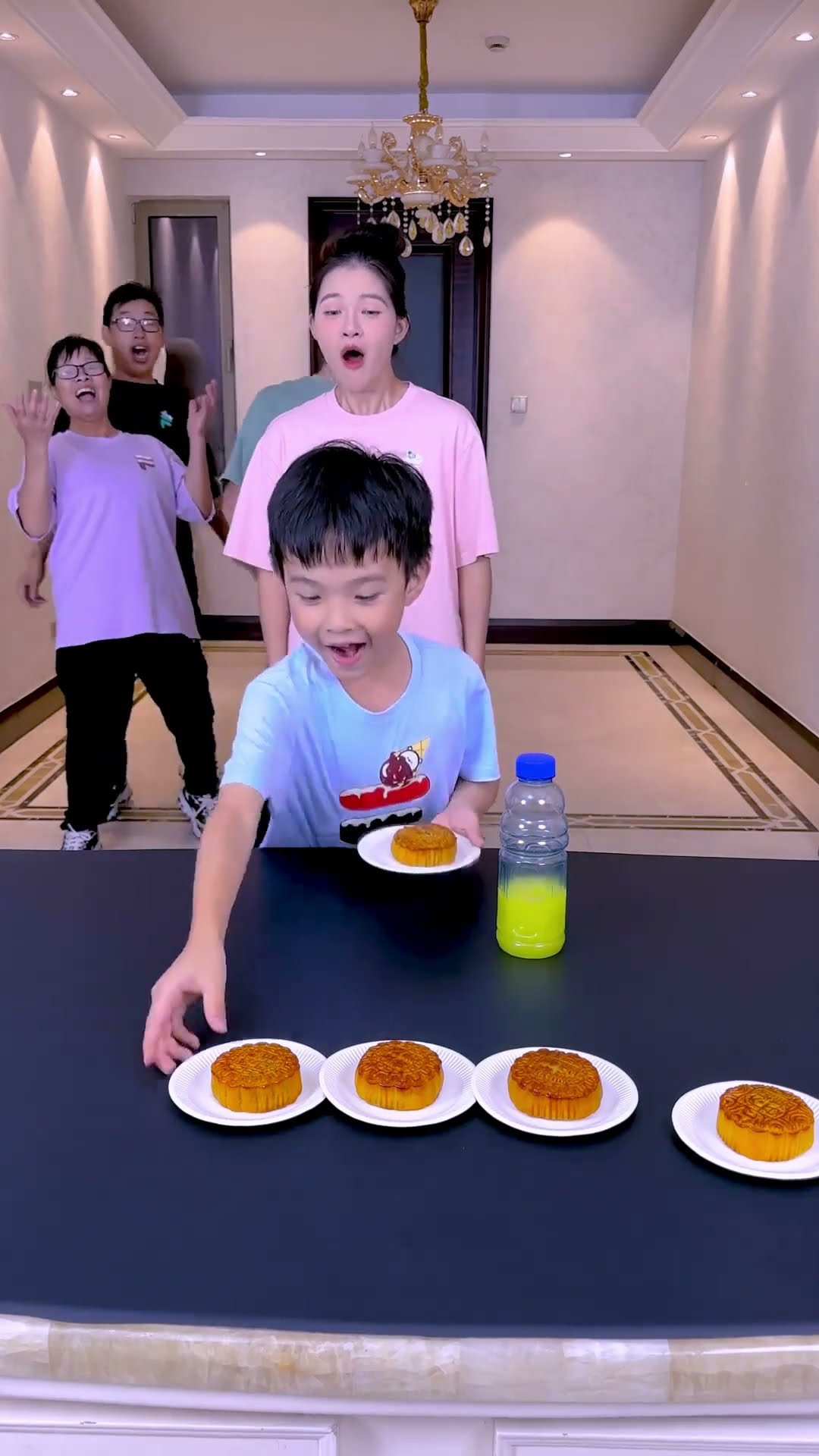 Bottle-Standing Challenge  Loser Must Practice 100 Times! #Funnyfamily #Shorts #Partygames #Challen