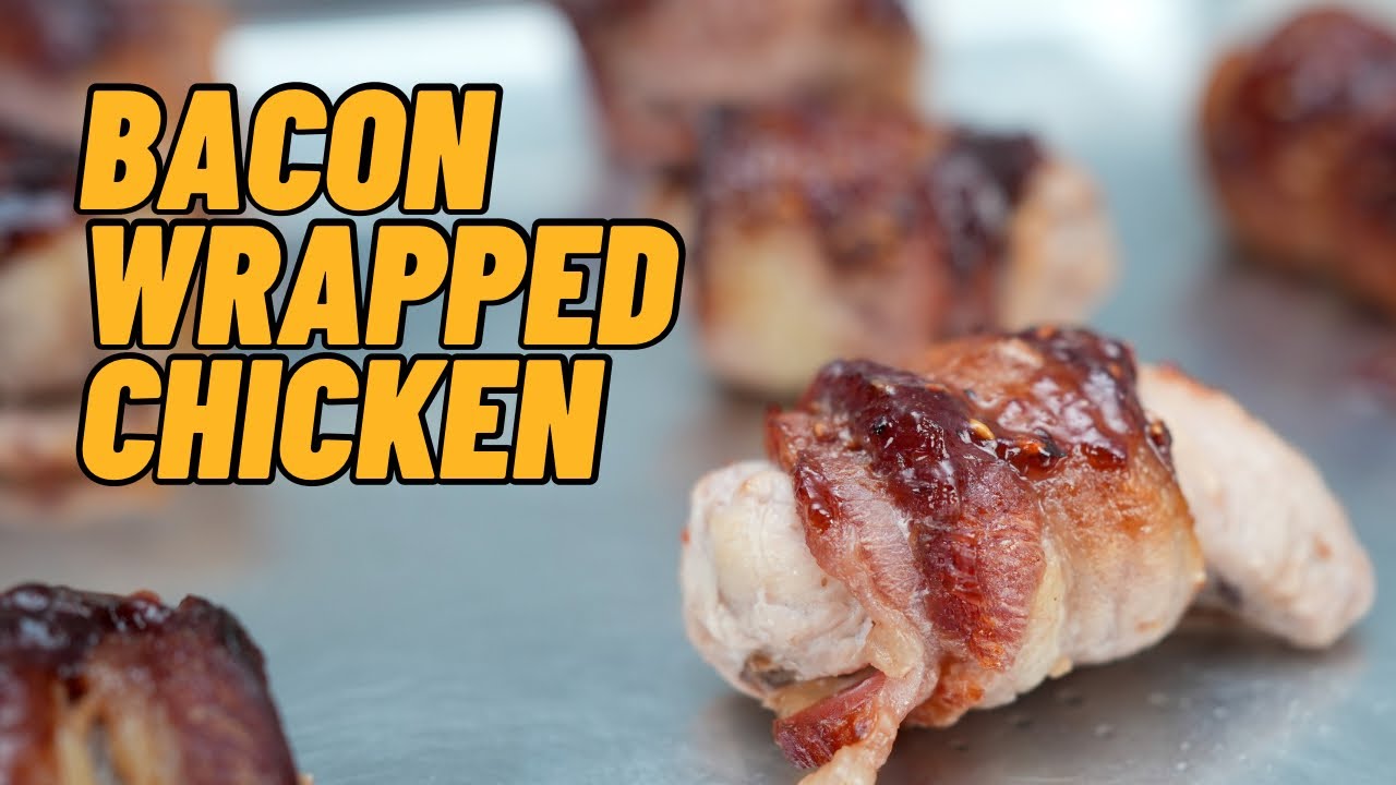 Идеальная праздничная закуска: курица, завернутая в бекон, со сладковато-острой ноткой.