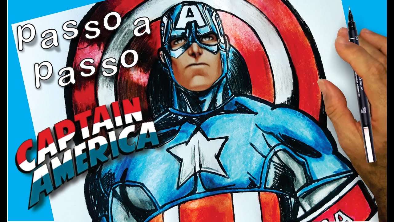 Como DESENHAR o CAPITÃO AMÉRICA - How to DRAW CAPTAIN AMERICA - YouTube