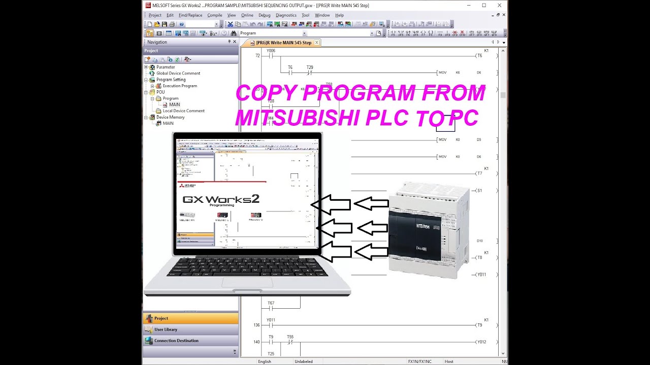 MITSUBISHI PLC UPLOAD COPY PROGRAM | HOW TO UPLOAD MITSUBISHI PLC PROGRAM