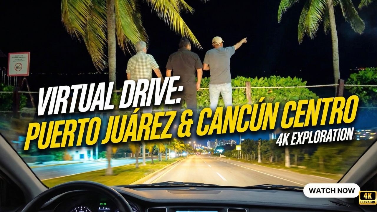The REAL Cancún at Night: Puerto Juárez to Downtown (4K POV)