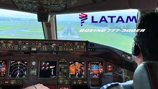 SMOOTH LANDING IN SÃO PAULO | Cockpit landing on a LATAM 777-300ER from Miami
