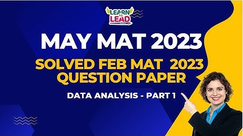 MAY MAT 2023 | Previous Exam Solved Questions | Data Analysis | Part 1 #mat2023 #mba2023