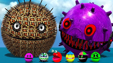 Pacman and Robot vs Monsters - Cartoon -1