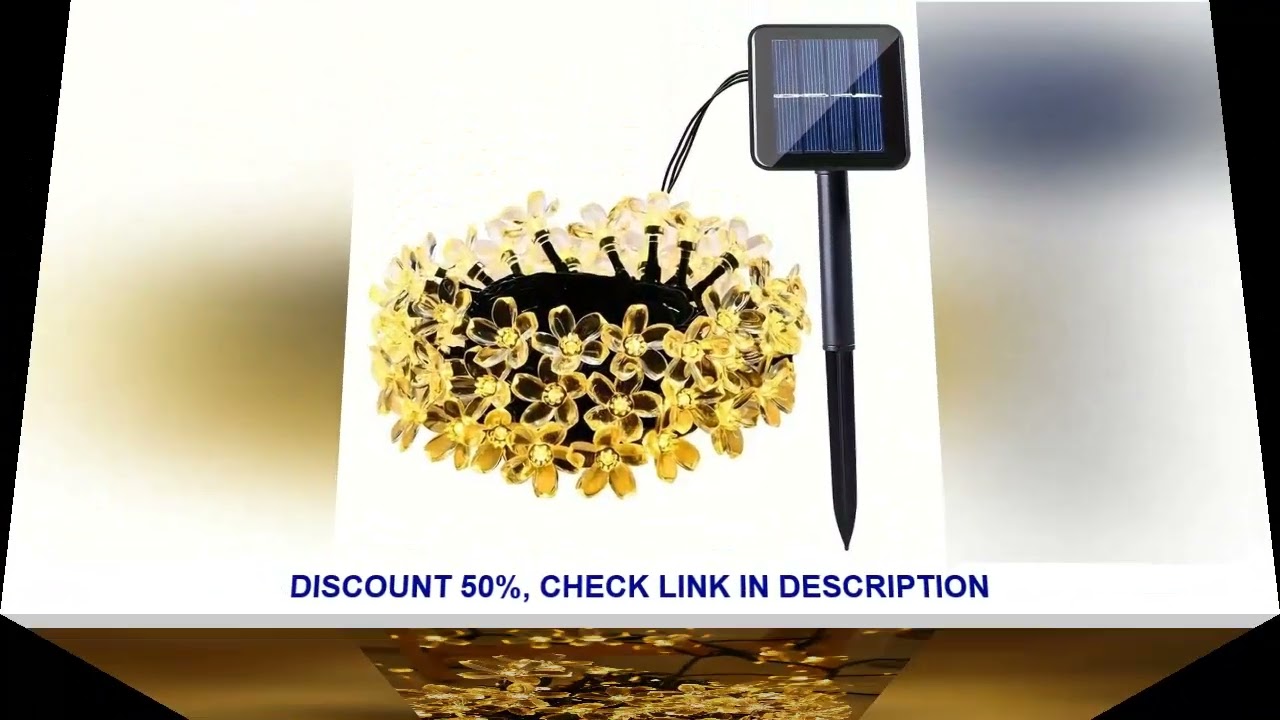 1pc 6.5M30LED Solar String Sakura Lights LED Outdoor Waterproof Festival Garden Decorative Lights So