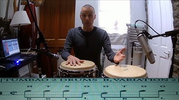 Conga Techniques Tumbao, 2 Drums, Variation 1 and 2