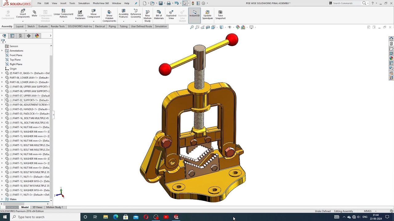 PART-17, FINAL ASSEMBLE PIPE VISE CUTTING MACHINE PROJECT