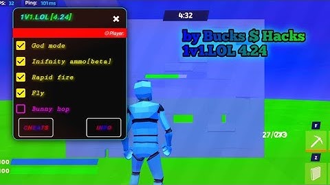 1v1.LOL 4.24  читы/mod menu || god mode, fly, speed, rapid fire, anti ban, no ads, etc...