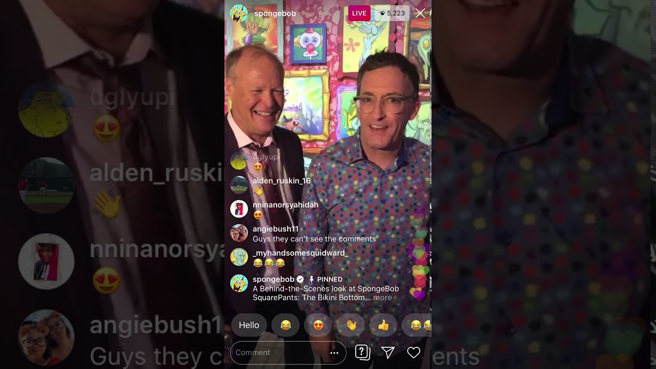 Spongebob and Patrick on Instagram Live