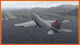 China Airlines Flight 605 B747 Crash Landing In Hong Kong Into The Storm