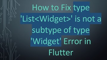 How to Fix type 