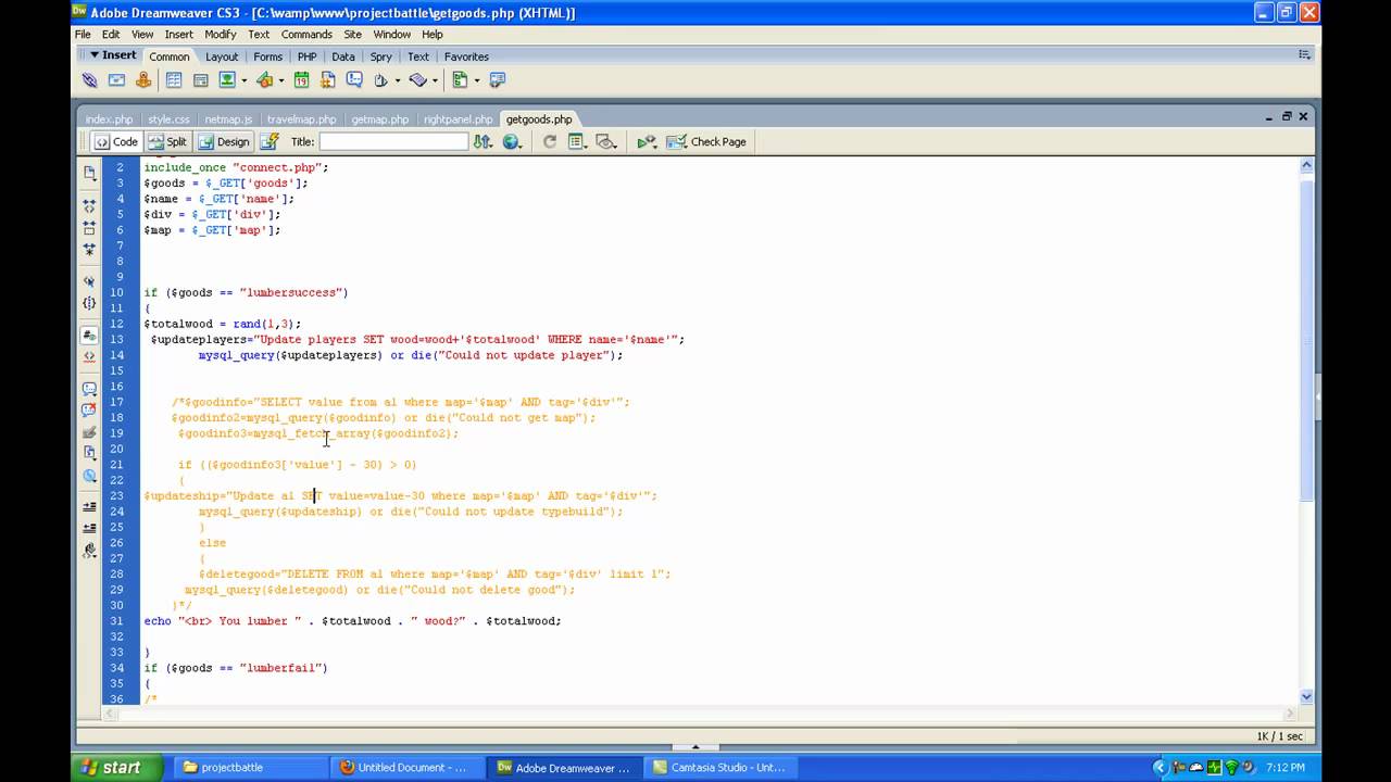 Javascript/Ajax Building a MMORPG Video 6