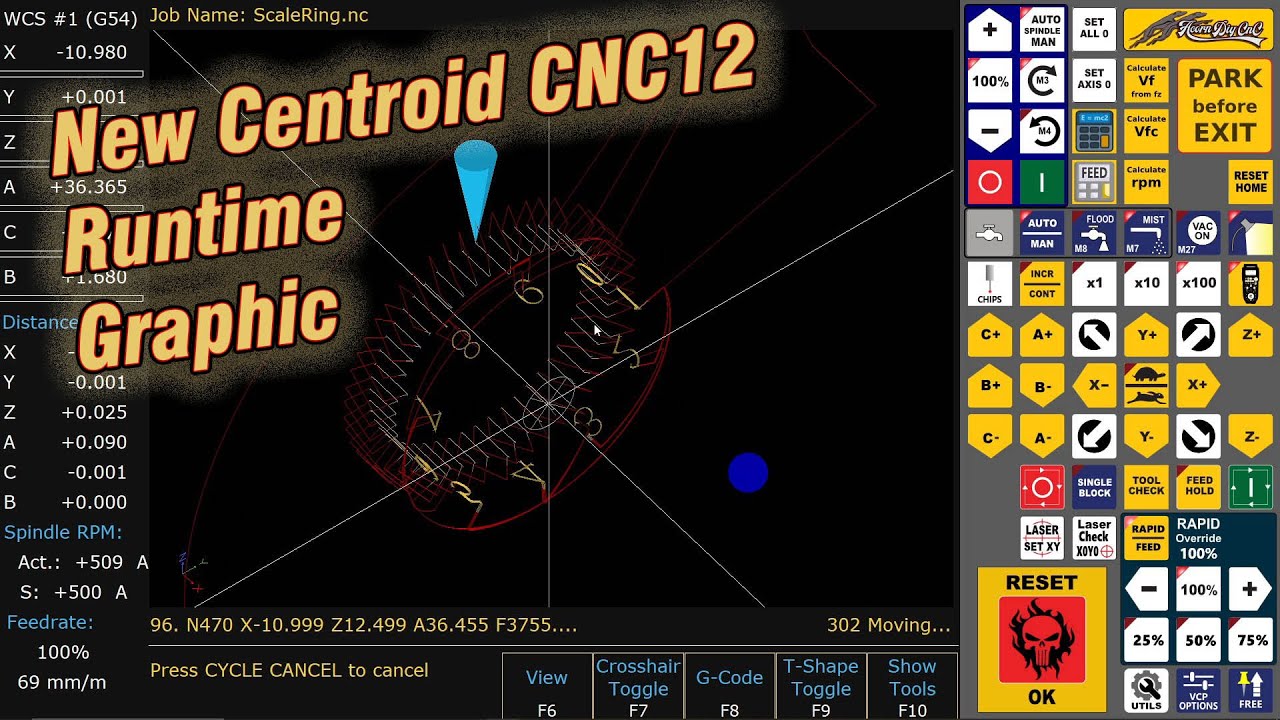 New Runtime Graphic on Centroid DIY CNC12 Version 5.40