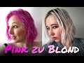 Von PINK zu BLOND Haar Transformation | Haarfarbe entfernen ohne Bleichen