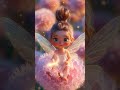 Magical girl flies onto a dandelion – dreamy fairy-tale journey