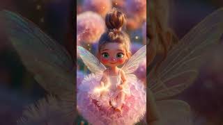 Magical girl flies onto a dandelion – dreamy fairy-tale journey