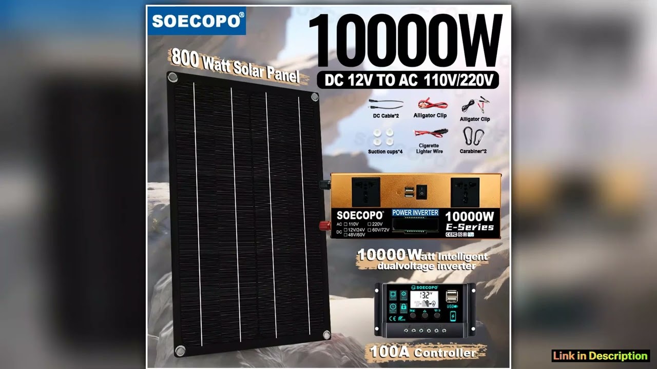 10000W Solar System Complete Kit Dual12V24V To 110V220V100A Controller 800W Panel OffGrid Inverter