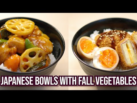 2 Easy Recipes for Japanese-style Rice Bowls with Fall Vegetables