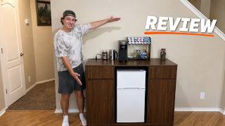 Coffee Bar Cabinet Assembly & Review | Mini Fridge Cabinet Worth It? Mini Fridge Bar Cabinet