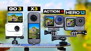 GoPro Hero 12 vs DJI Action 4 vs X3 vs GO 3  WON'T EXPECT IT!