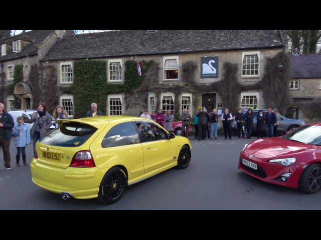 Video: Yellow cars descend on Cotswold village in support of local