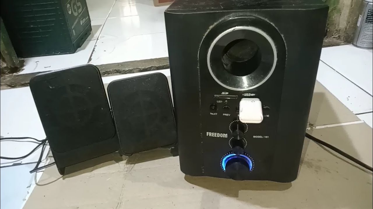 memperbaiki speker aktif freedom bass hilang