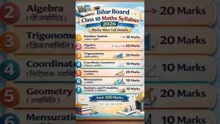 Class 10th math syllabus #maths #matric #biharboardexam #10thclass #crashcourse #viralvideo