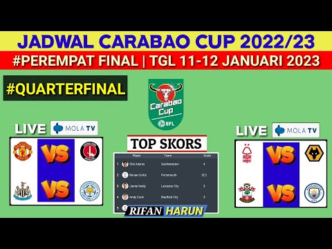 Jadwal Carabao Cup 2023 | Man United vs Charlton | Carabao Cup 2023 QuarterFinals | Live Mola tv